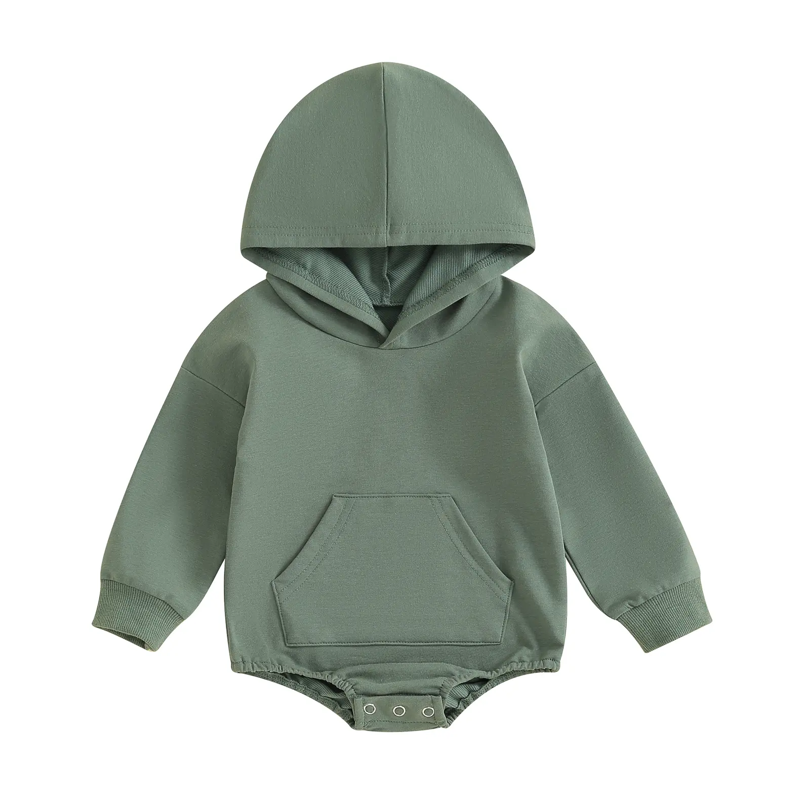 Canrulo Newborn Baby Boy Girl Hoodie Sweatshirt Romper Long Sleeve Bubble Bodysuit Gender Neutral Fall Winter Clothes