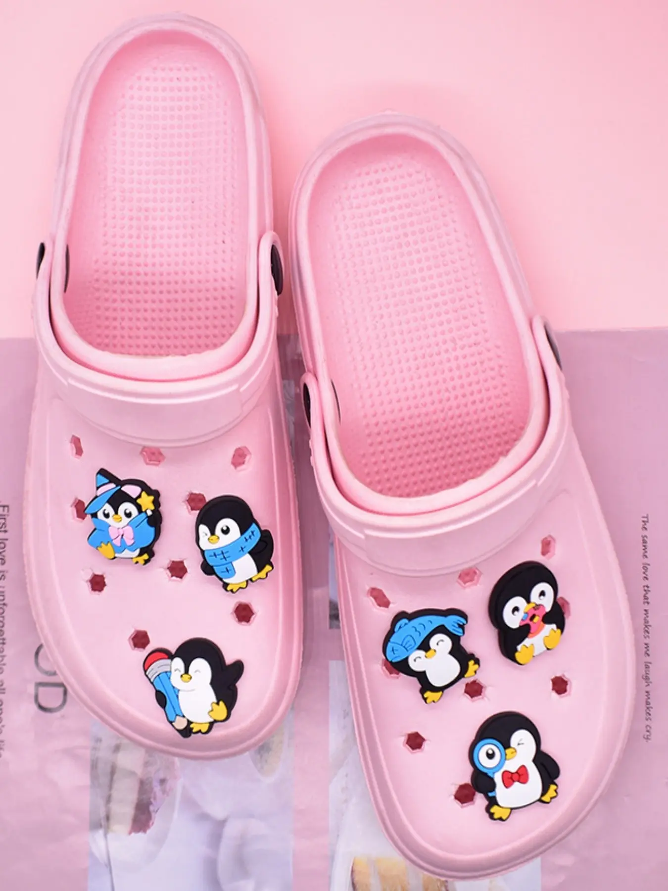 16 Piece Penguin Theme Shoe Charms, Abs Material DIY Animal Decorations, Suitable for Sandals, Slippers, Party & Dance Accessories