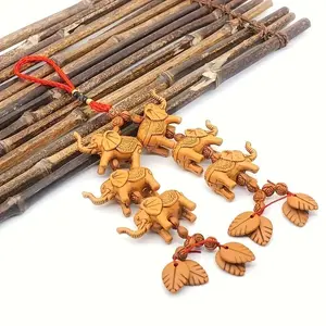 Lucky Elephant Key Chain - 3D Car Pendant Set, 6 Elephant Charms for Car Enthusiasts & Gift Givers - Unique Birthday Gift for Drivers & Animal Lovers