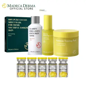 [MADECA] Vitamin C Powerhouse Bundle | No.1 Best-Selling Vita Microbiome Ampoule Reduce Dark Spots and Even Skin with Vita Brightening Ampoule + Toner Set + Serum + 10 Face Mask Set