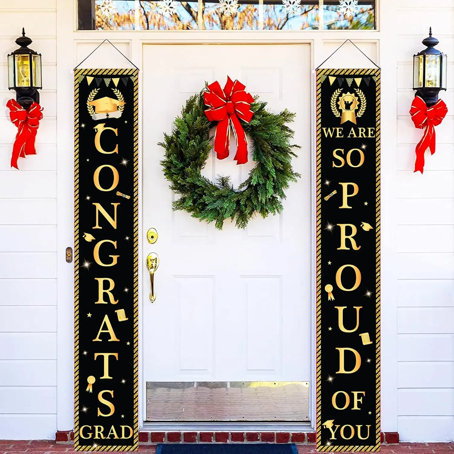 【graduation2026】Congratulations on Graduation Gate Banner 180x30cm, Congratulations on 2026 Black Gold Graduation Decoration Graduation Gate Banner | 2026 Graduation Gate Banner