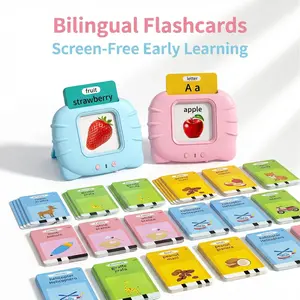 KIDGENIUS Bilingual English-Spanish Talking Flash Cards, 224-Word Interactive Learning Machine, No-Screen Educational Toy for Toddlers Preschool Language Development, Ideal Summer Vacation & Back to School Gift