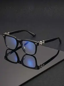 Vintage Square Glasses, Square Frames, Blue Light Blocking Cross Design, Unisex Casual Daily Fashion Computer Glasses, Stylish Eyewear for Men and Women