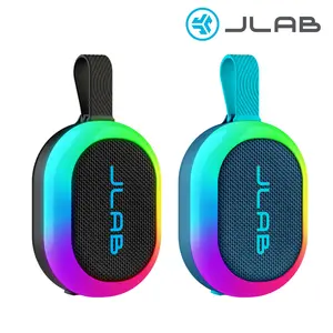 Stereo 2 Pack: JLab Pop Party Ultra-Portable Bluetooth Speaker with 5W Driver, 8+ Hours Playtime, RGB Lighting, & IPX5 Waterproofing - Audio