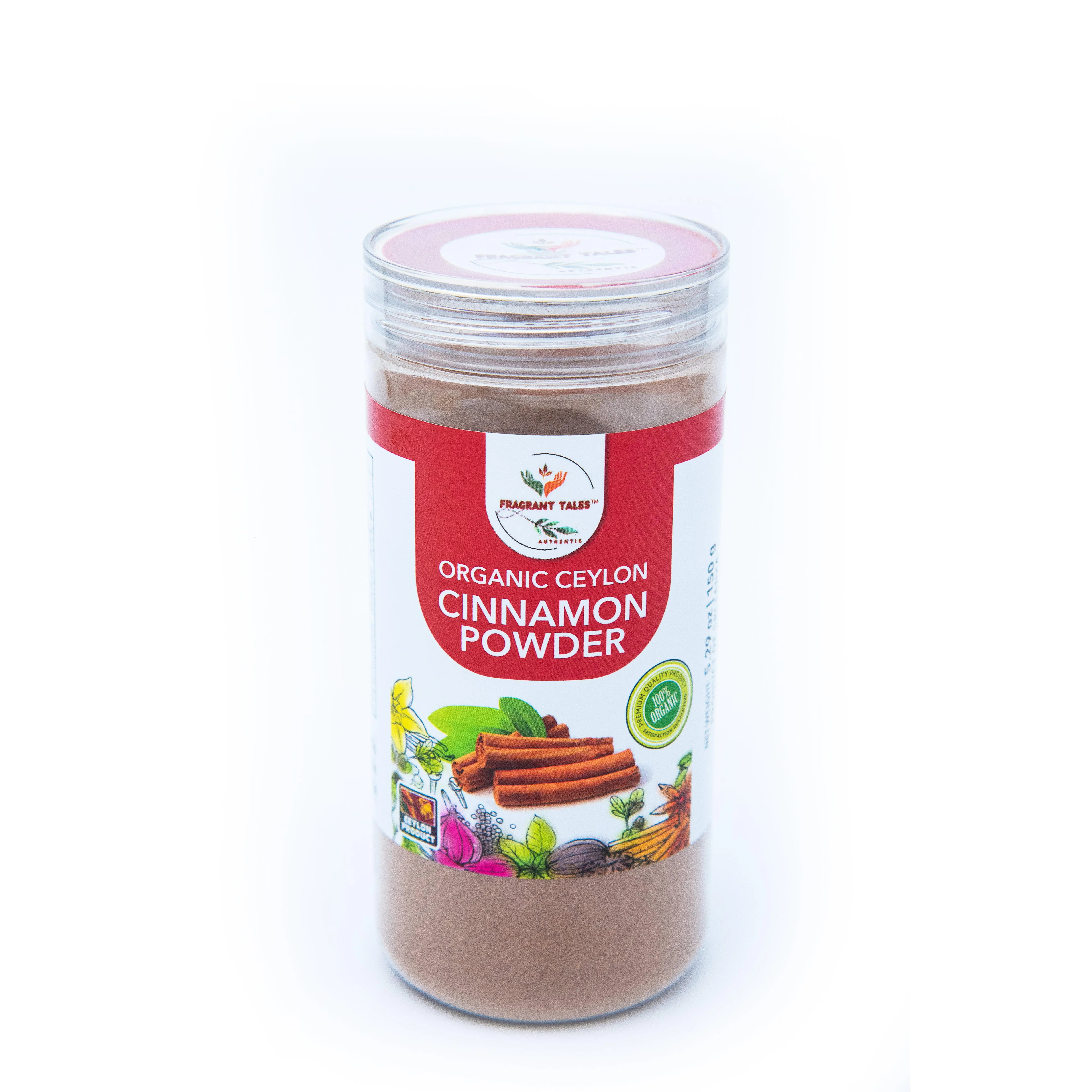Premium Organic Ceylon Cinnamon Powder, 3.52 oz (100 grams), True Ceylon, USDA Certified, Non-GMO, Gluten-Free, Pure Sri Lankan Cinnamon for Cooking, Baking and Brewing
