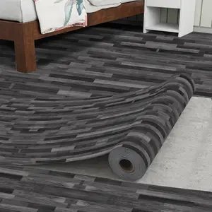 40 x 100 cm Thickened 0.25 mm Black and Gray Bathroom Toilet Waterproof Floor Stickers - Self-Adhesive Non-Slip Bathroom Floor Tile Renovation Kitchen Floor Decals, Tile Floor Protectors, Easy to Install
