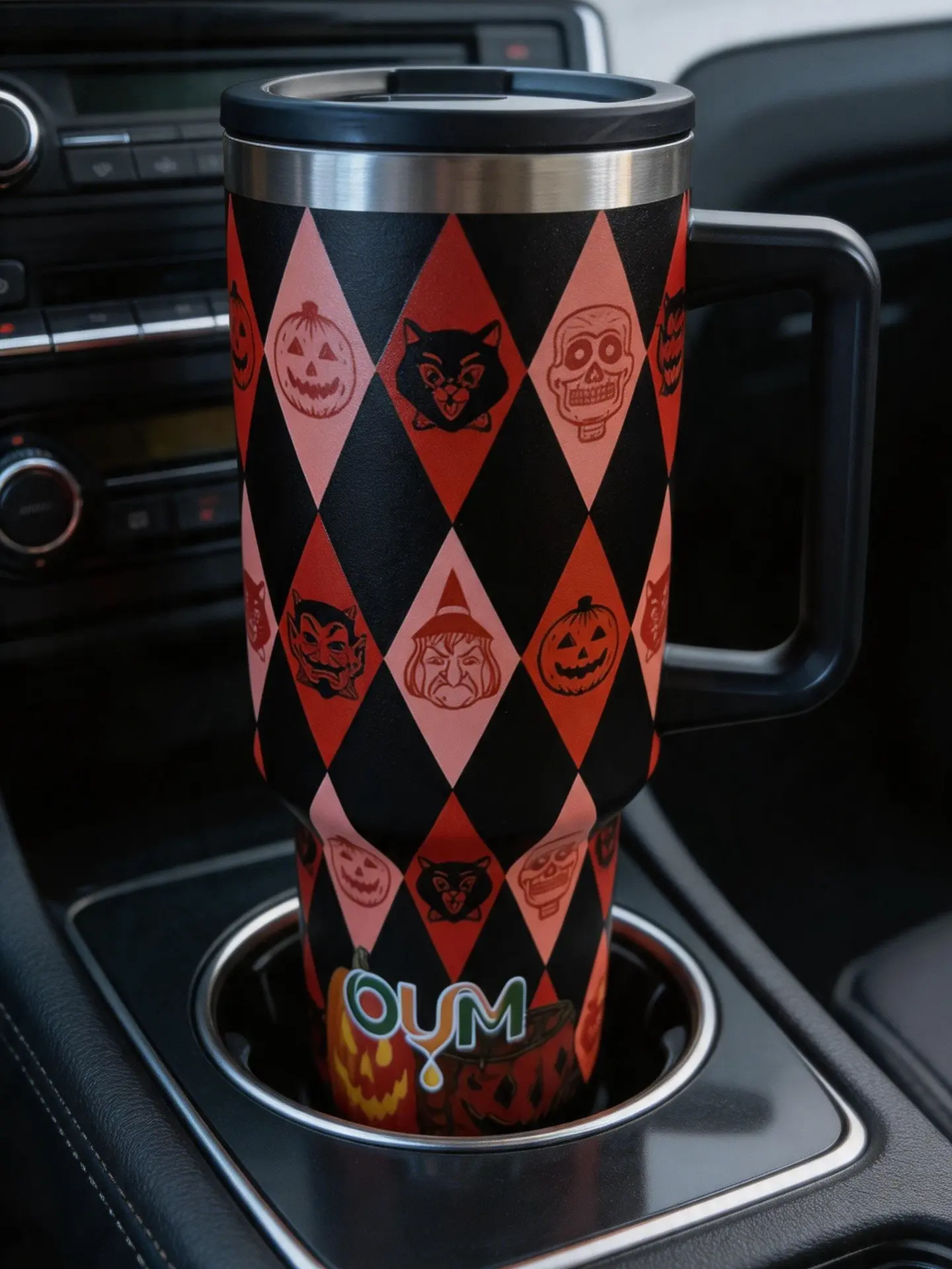 OUMAE 40oz Tumbler With Handle,Insulated Travel Cup For Car Cup Hodler,Office&Gym,Leakproof Stainless Steel Cup