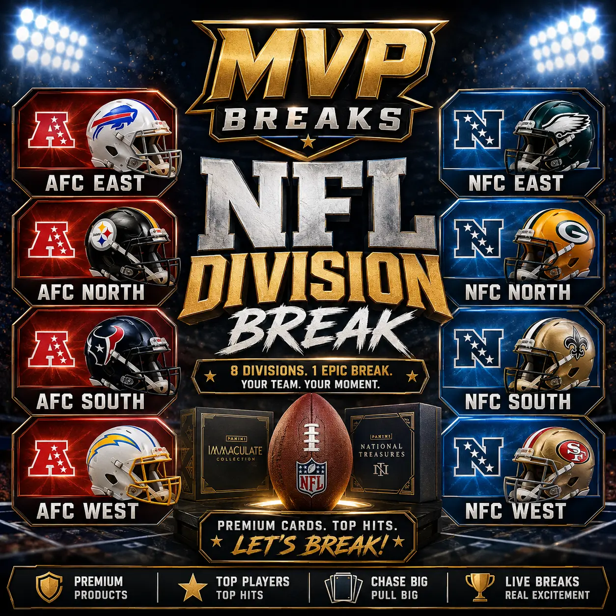 (1) - Division Break-  Signed Licensed Authentic  Football Helmet Autographed Memorabilia