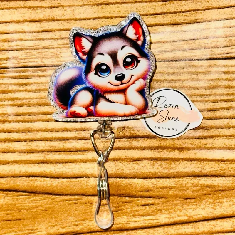 Husky Dog Badge Reel