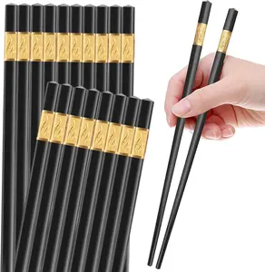 Non-Slip Fiberglass Chopsticks, 10 Pairs Reusable Dishwasher-Safe Cutlery Tableware for Home & Restaurant Use