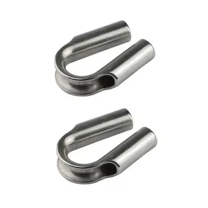 M6 Protection Ring Steel Wire Rope Set, Anchor Line Rigging Hardware, Silver Color Eye Rings & Clips, Durable Coiled Cable Loop, Versatile Usage