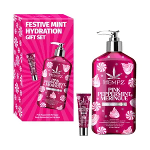 Festive Mint Hydration Pink Peppermint Meringue Lotion & Lip Balm Gift Set