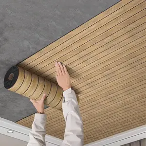 Kuujojo Wood Panel Peel & Stick Wallpaper, Striped Self-Adhesive Faux Wood Grain Wall Covering, Easy DIY Home Decor 15.74 X 118 in