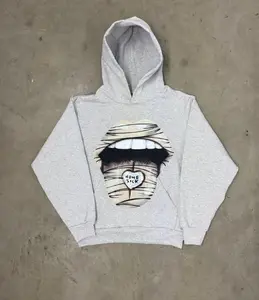 Homesick Heart Mummy Hoodie, Oversized Graphic Hoodie, Streetwear Vampire Mouth Sweatshirt, Spooky season T-shirt, halloween clothing