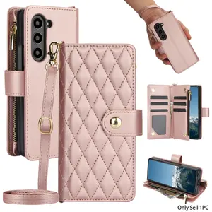 PU Faux Leather Wallet Case Suitable For Samsung Suitable For Galaxy Z Fold 7 6 5 4 4G 5G Card Slots Kickstand Flip Phone Bag Cover With Wrist Strap