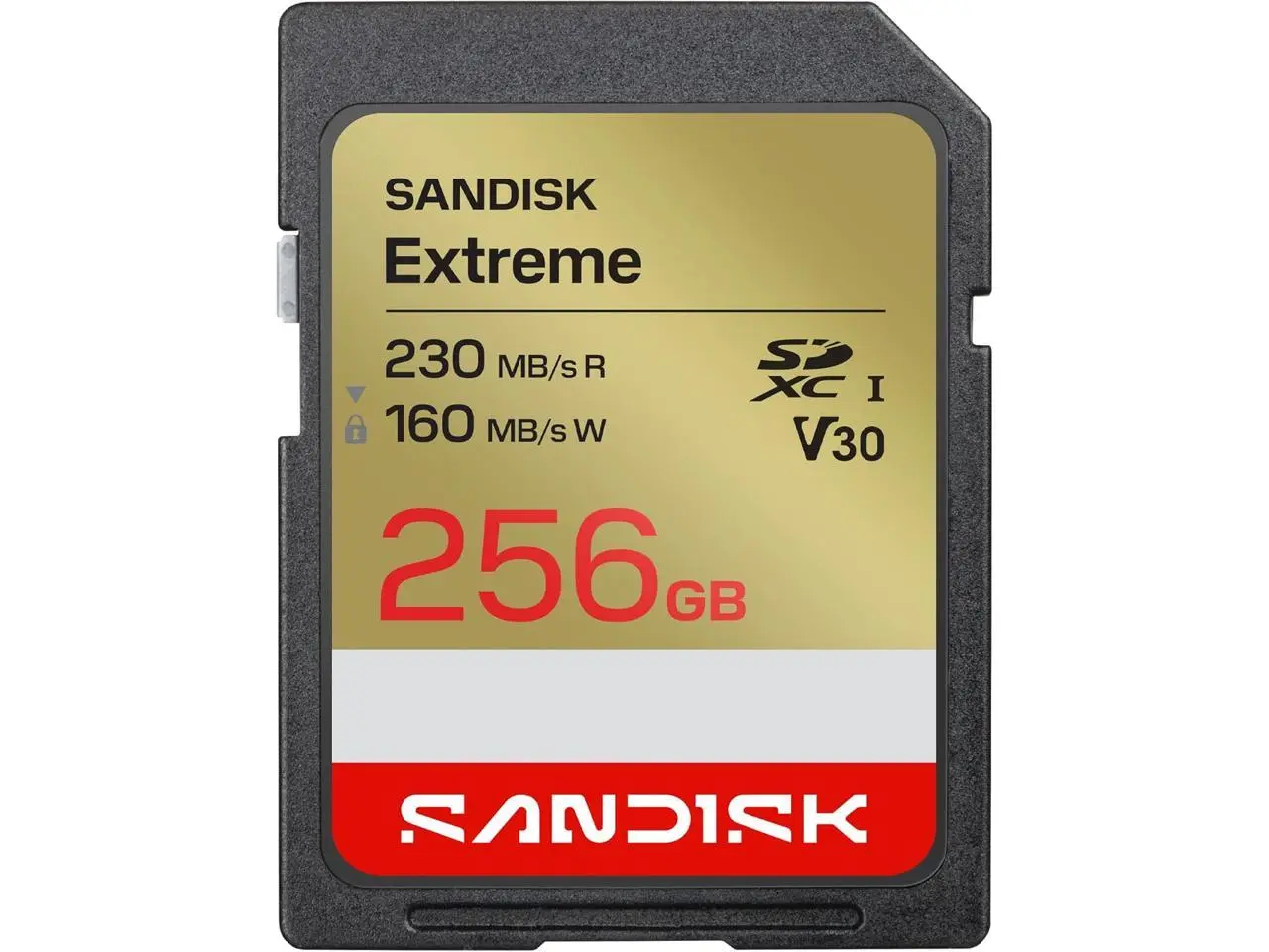 SANDISK 256GB Extreme SD UHS-I Card - Up to 230MB/s Read Speed and 160MB/s Write Speed, 4K UHD Video, U3, V30 - SDSDXV9-256G-GUCIN