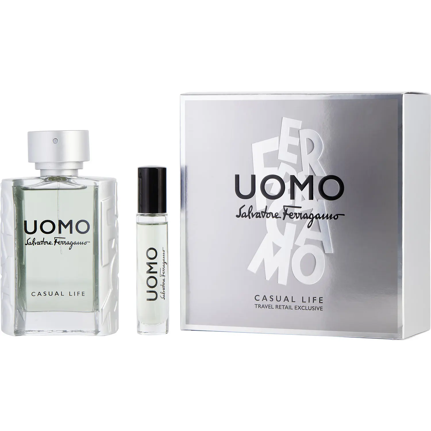 Salvatore Ferragamo Uomo Casual Life Set-Edt Spray 3.4 Oz & Edt Spray 0.34 Oz Mini For Men