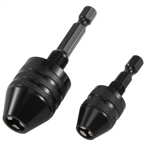 2Pcs Hex Shank Keyless Drill Chuck, Screwdriver Converter Drill Adapter Quick Change Drill Bits Tool(0.6-8mm, 0.3-3.6mm)