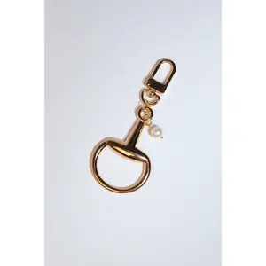 Trending Boutique Style Gold Horse Bit Charm with Pearl The Perfect High-Quality Bag Accessory and Thoughtful Gift for Anyone Who Loves Timeless Luxury
