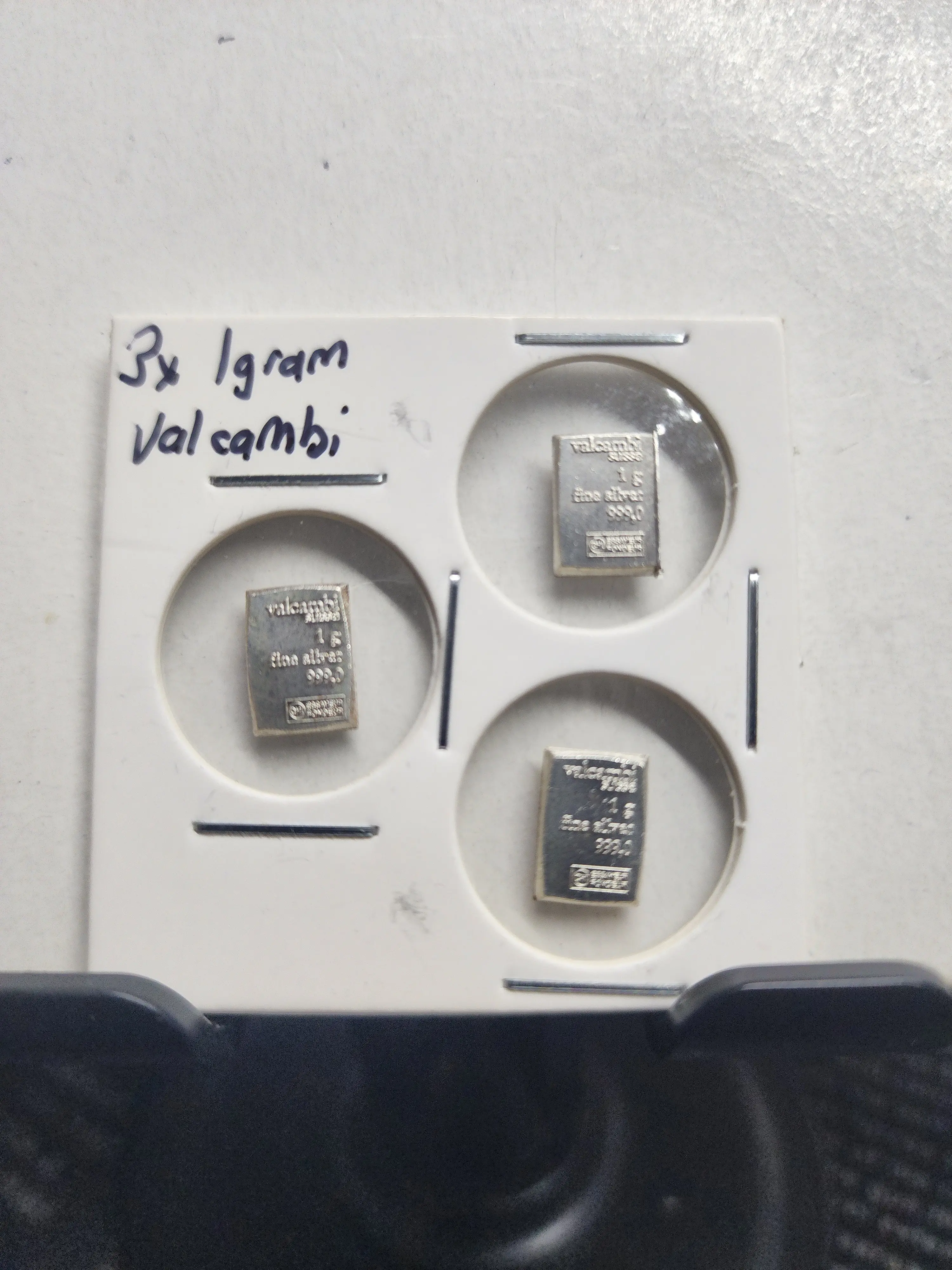 3x 1 Gram Silver Valcambi .999 Pure Not Rounds