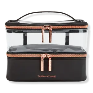 Tartan + Twine Basics Black Double-Zip Train Case