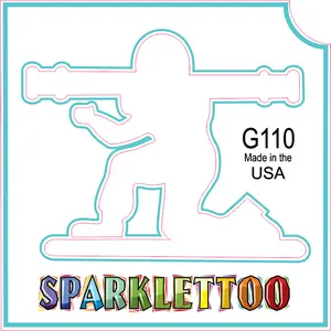 Ruby Red Paint G110 1.5 x 2.3 x 2.3 in. 3-Ply Bazooka Design Glitter Tattoo - Pack of 100