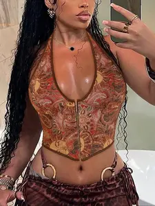 Women's Halter Neck Strapless Vest Top, Elegant Fashionable Casual Wear, Perfect for Daily Use & Special Occasions, Woven, Womenswear