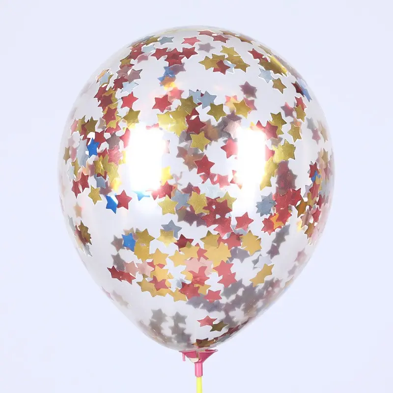 100pcs 12-Inch Transparent Glitter Balloons Set, Thick Colorful Clear Confetti Balloons for Party Decoration, Festive Event Supplies