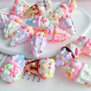 Heavy Oil Hand-Painted Ice Cream Beads and Knot Beads for Craft Projects and Jewelry Making in Vibrant Pastel Colors
