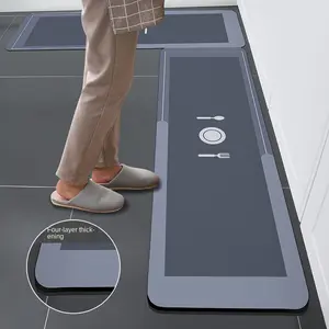 Kitchen Knife and Fork Carpet, Diatomaceous Earth Long Decorative Carpet, Suitable for Kitchen, Bathroom, Aisle Door Mats