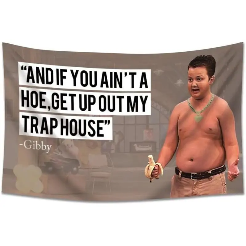 Gi-by Tapestry - And If You Ain't a Hoe Hanging Get Up Out My Trap House 60x40in Funny Banner For Bedroom Living Room College Dorm Wall Decor Decoration Items Cotton Lightweight Decorative