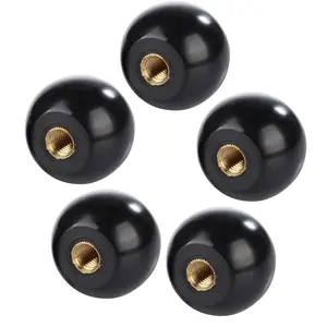 5Pcs M8 Female Threaded 32mm Dia Black Round Ball Lever Knob Screw on Machine Handle for Machine Tool Replacement