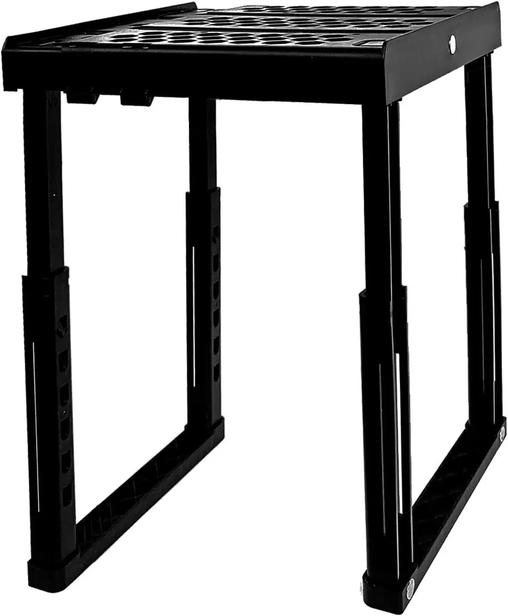 Locker Organizer Shelf， Adjustable Width and Height, Ideal Locker for School, Office, and Gym Lockers (Black)