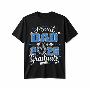 Proud Dad of a 2026 Graduate TShirt Unisex Loose Fit Round Neck Graduation Celebration Gift for Parents and Family
