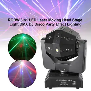 Areyourshop RGBW 3in1 LED Laser Moving Head Stage DMX Light for DJ Disco Party Effect Lighting
