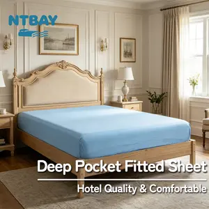 NTBAY Fitted Sheet Only - Brushed Microfiber Deep Pocket Fitted Sheet - Soft, Wrinkle-Free, Fade-Resistant, Stain-Resistant, Hotel Quality Fitted Bed Sheet