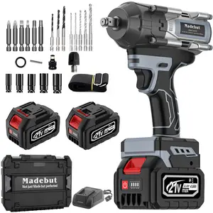 Cordless Impact Wrench, All-Metal Brushless Impact Gun, 3-In-1 High Torque Impact Driver with 2x 4.0Ah Batteries, Variable Speed for Car, Truck, Workshop, Heavy-Duty Jobs