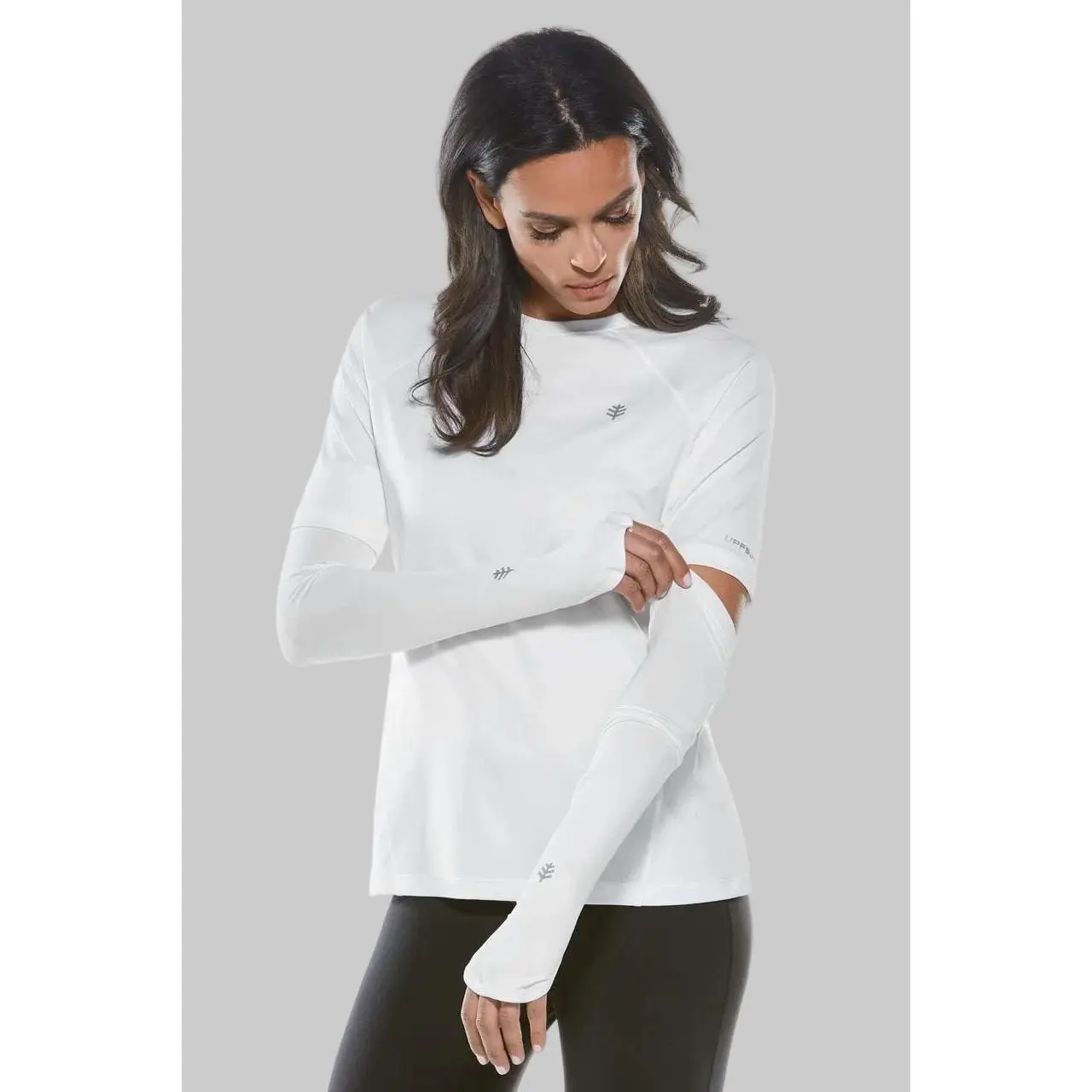 Women's Backspin Performance Arm Sleeves | White