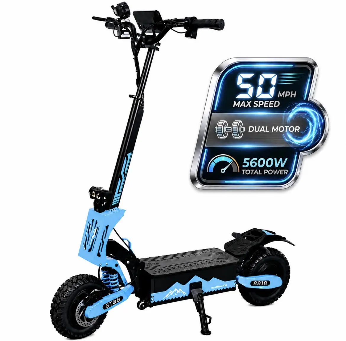 5600W Dual Motors Electric Scooters for Adults 60V 27Ah 50MPH Off Road E-scooter