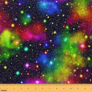 Colorful Galaxy Upholstery Fabric by The Yard,Purple Blue Outer Space Universe Fabric for Upholstery and Home DIY Project,Starry Sky Waterproof Fabric