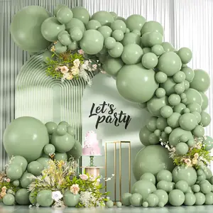 114 count Sage Green Balloons Different Sizes, 18 12 10 5 inch Matte Olive Green Balloons Garland Arch kit for Woodland  Shower Jungle Birthday Boho Wedding Decor
