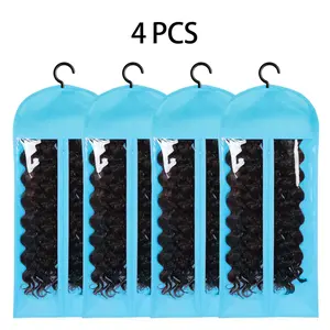4/8 Pcs Wig Storage Bags with Hanger, Breathable & Portable for Multiple Wigs & Hair Extensions