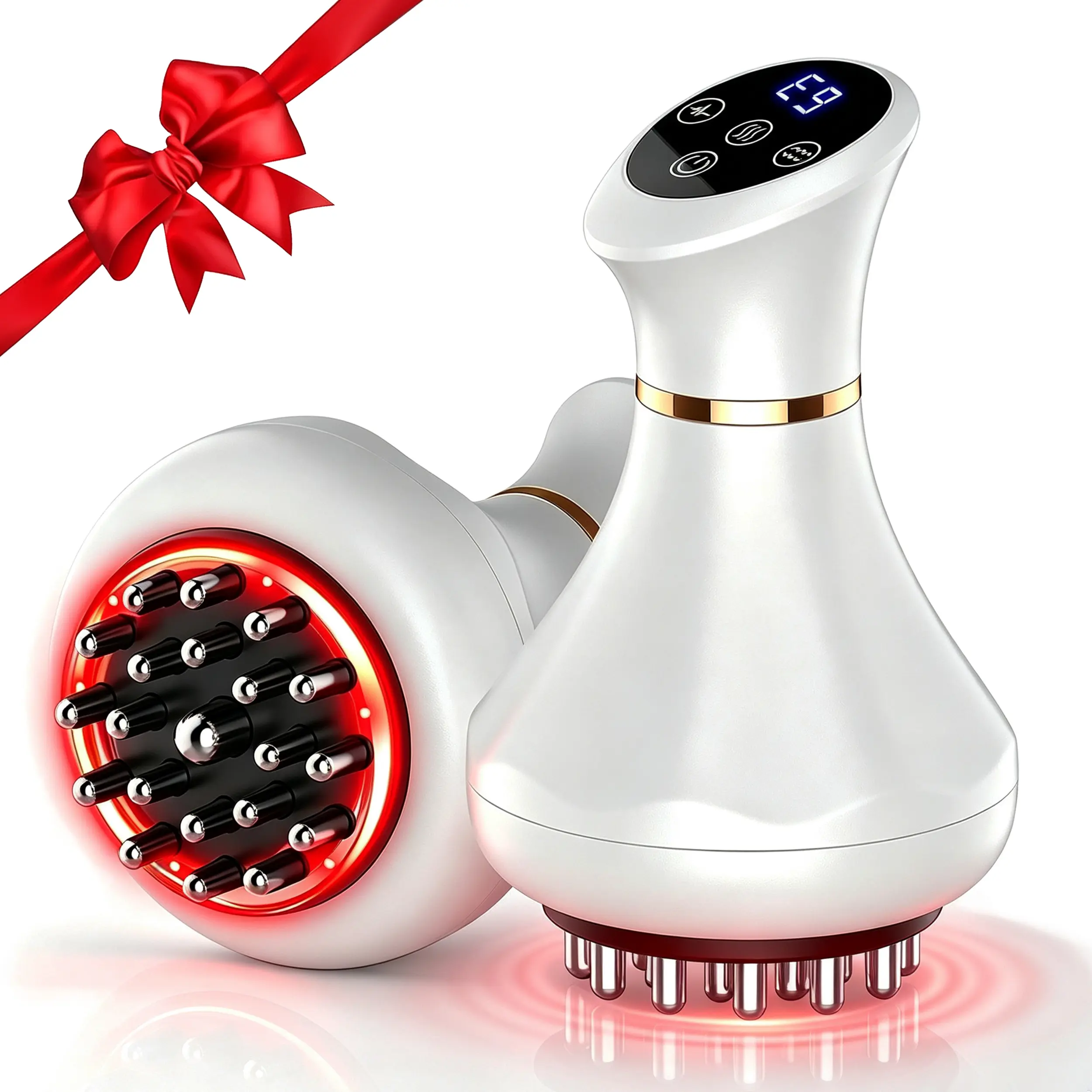 Portable Electric Meridian Brush, Rechargeable Electric Meridian Massager with Heating and Vibration, Handheld Massage Tools for Relaxation, Great Gift for Parents and Friends.