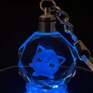 Jigglypuff Pokemon crystal color changing  keychain