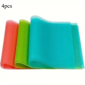4pcs Refrigerator Liners Mats Washable, Refrigerator Liners For Shelves, Waterproof And Oilproof, Fridge Liner Pads For Top Freezer Glass Shelf Wire Shelving Cupboard Cabinet Drawers