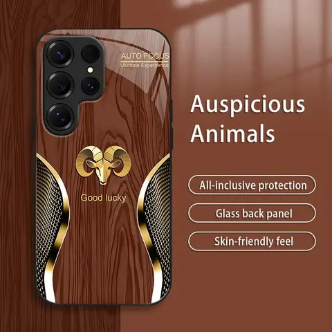 Galaxy S25 Ultra Smartphone Case - High-End Luxury Wood Grain Zodiac Design, Business Simple Style, Explosion-Proof, Anti-Fall, Anti-Fingerprint, Affordable Handheld Cellphone Protection for Devices, Casing