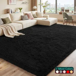 Bolacrom Living Room Rugs Bedroom Rugs, Ultra-Soft Plush Fluffy Shaggy Area Rug, Washable Non-Slip Soft Carpet with 4 Free Rug Grippers, for Kids Room Nursery Dorm Playroom Pet Friendly Modern Home Decor, Multiple Sizes 4x6 5x7 6x9 8x10 9x12 10x14