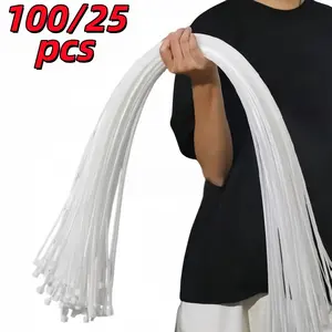 Nylon Tie Straps, Nylon Zipper Buckles, Nylon Fasteners, Adjustable Self-Locking Rope for Outdoor Cable Wire Organization