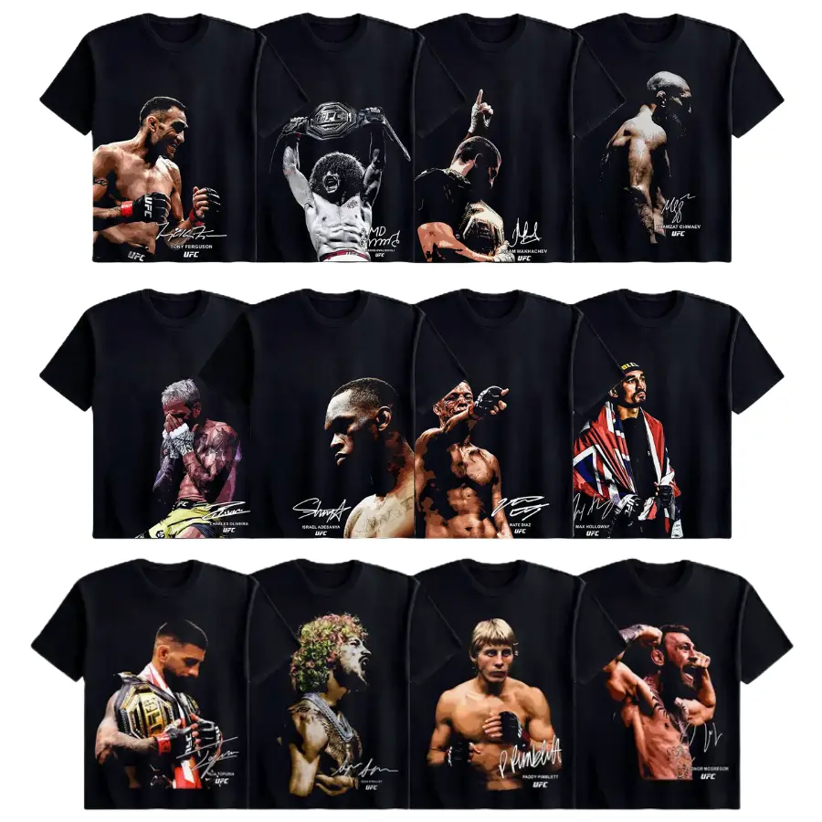 [COLLECTION] UFC Men's Fighters Short-Sleeve T-Shirt, MMA Fan Apparel, UFC Soft Cotton Round Neck Unisex Streetwear Clothes, Menswear, Womenswear
