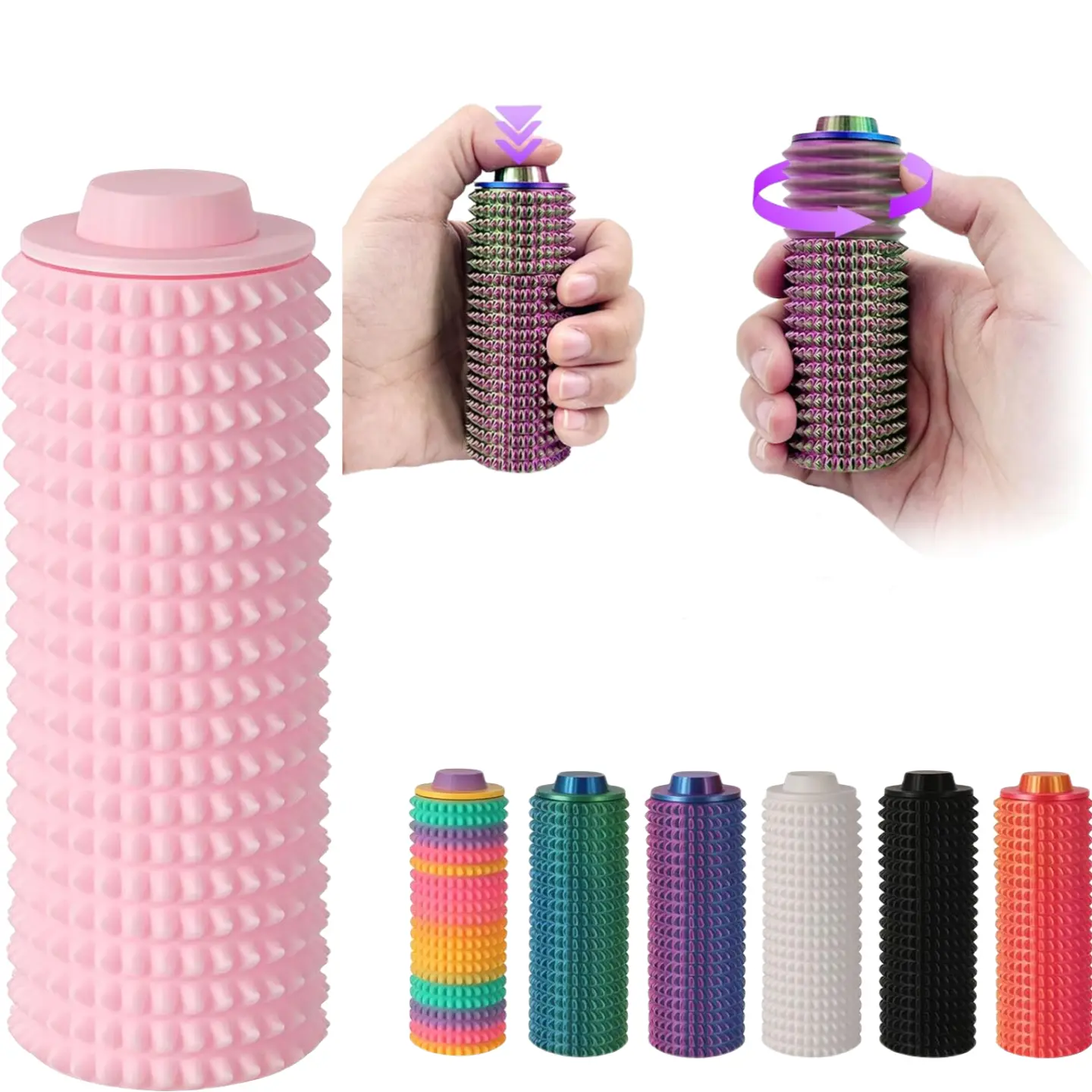 【New upgrade】Prickly Spinny Click | Pain Stimming Fidget Toy with Magnetic Silicone Balls & Handmade Taba Squishy for Adults - Discreet Quiet Stress Relief Toy, Stress Relief Sculptures
